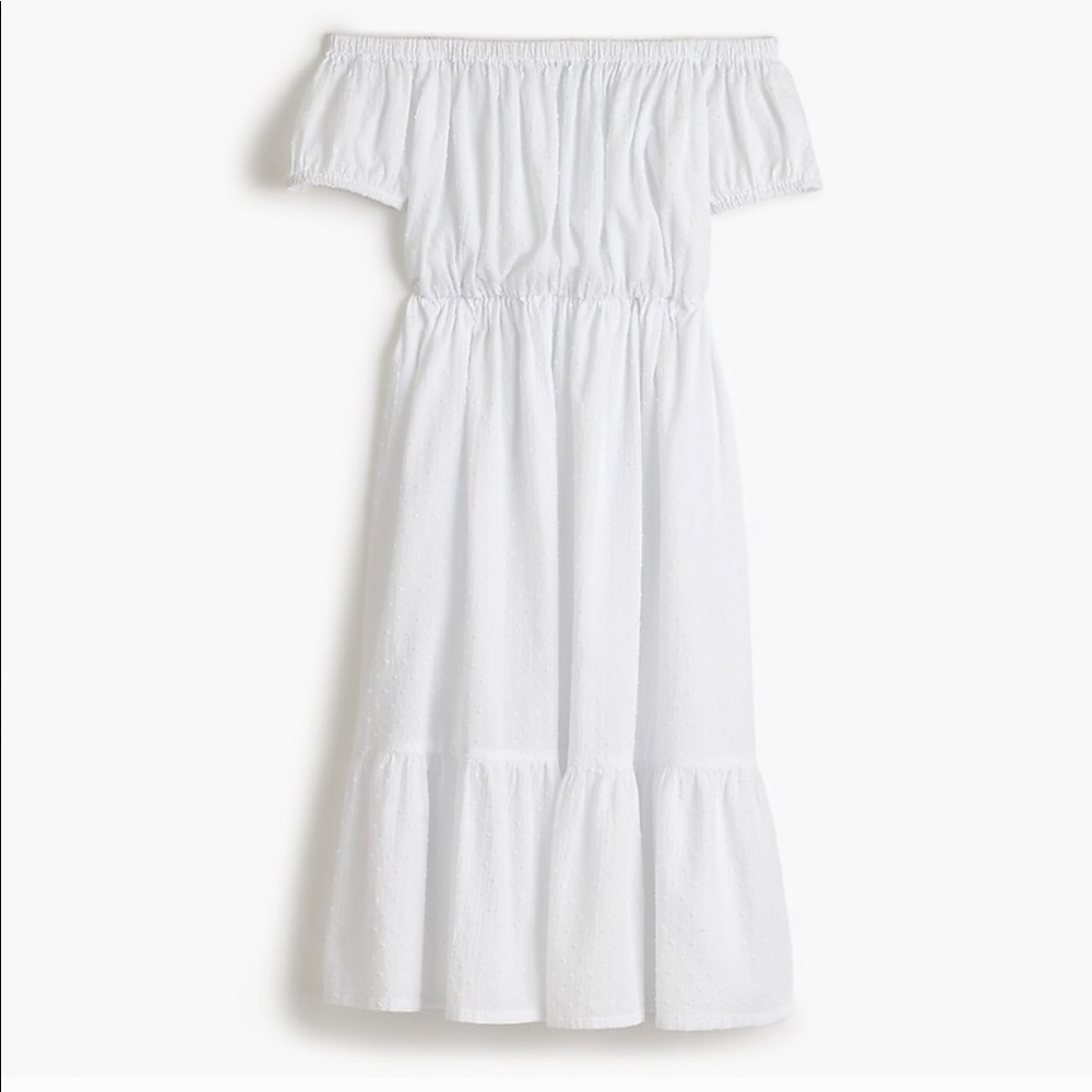J. Crew white midi dress.